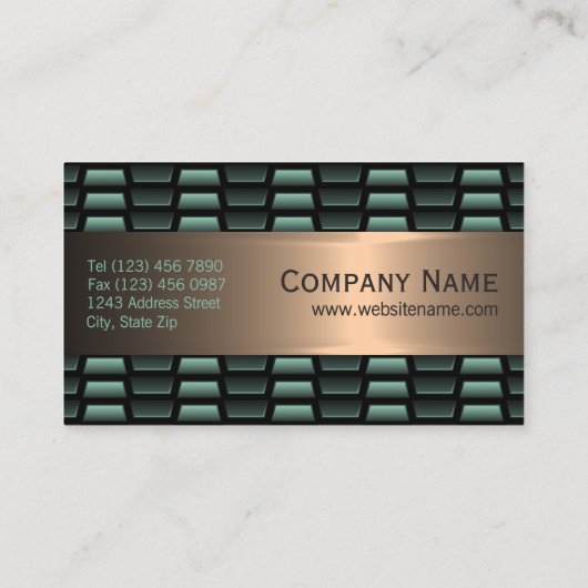 Luxury Abstract Black Green Red Copper Metallic 名刺 (裏面)