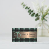 Luxury Abstract Black Green Red Copper Metallic 名刺 (スタンド正面)