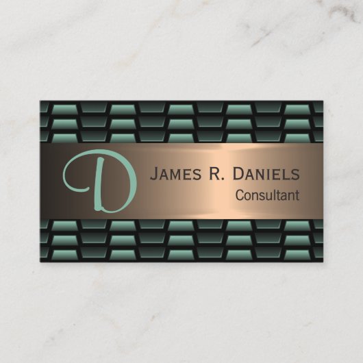 Luxury Abstract Black Green Red Copper Metallic 名刺 (正面)