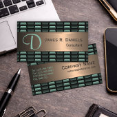 Luxury Abstract Black Green Red Copper Metallic 名刺