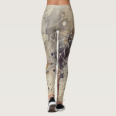 Luxury,Abstract Gold Black Brown Beige Leggings レギンス (裏面)
