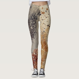 Luxury,Abstract Gold Black Brown Beige Leggings レギンス