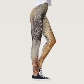 Luxury,Abstract Gold Black Brown Beige Leggings レギンス (右)