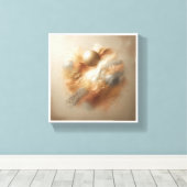 Luxury Abstract Sand & Powder Art - Champagne Gold キャンバスプリント (インサイチュ (ウッドフロア))