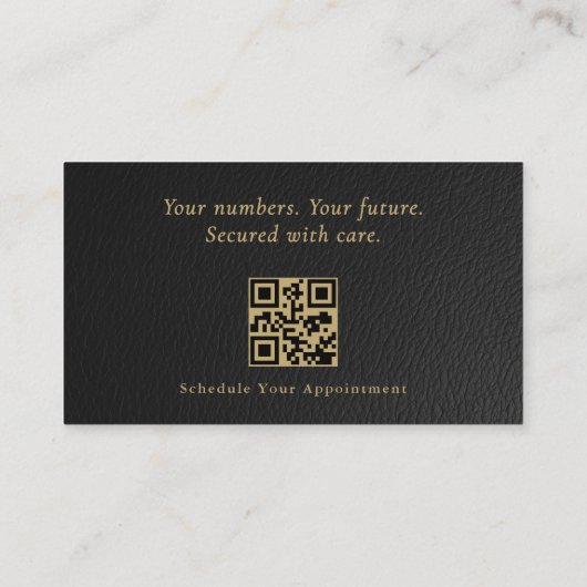 Luxury Accountant CPA Faux Leather QR Code 名刺 (裏面)