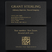 Luxury Accountant CPA Faux Leather QR Code 名刺