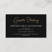 Luxury Accountant CPA QR Code Black Gold Photo  名刺 (裏面)