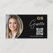 Luxury Accountant CPA QR Code Black Gold Photo  名刺 (正面)