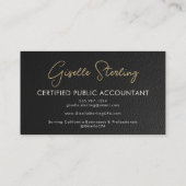 Luxury Accountant CPA QR Code Faux Leather Photo  名刺 (裏面)