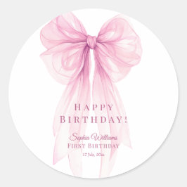 Luxury Acrylic Baby Shower Invitation Clear Pink ラウンドシール