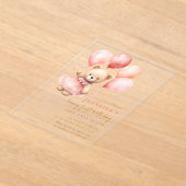 Luxury Acrylic Beary First Birthday Invitation アクリル招待状 (レイダウン)