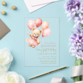 Luxury Acrylic Beary First Birthday Invitation アクリル招待状 (インサイチュ (ウェディング))