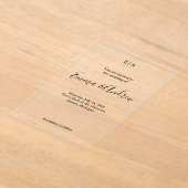 Luxury Acrylic Wedding Invitation | Clear, Custom アクリル招待状 (レイダウン)