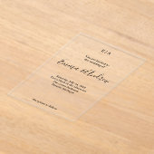 Luxury Acrylic Wedding Invitation | Clear, Custom アクリル招待状 (レイダウン)