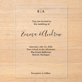 Luxury Acrylic Wedding Invitation | Clear, Custom アクリル招待状