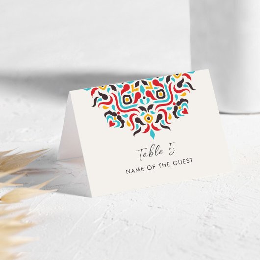 Luxury Aesthetic Geo Mandala Wedding Place Card テーブルナンバー