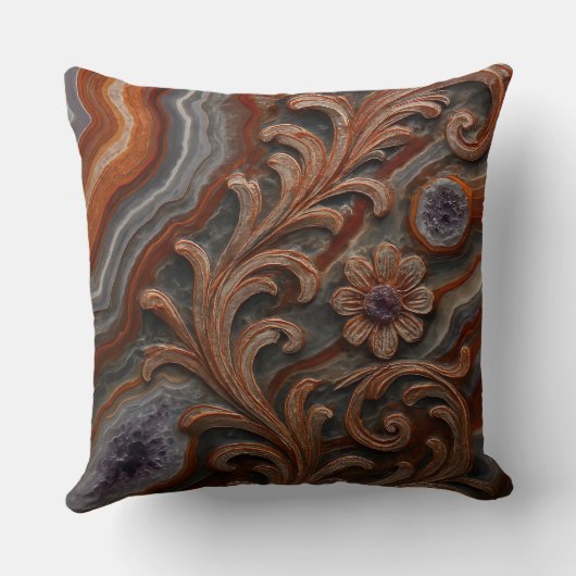 Luxury Agate and Geode Mineral Decorative Pillow クッション (裏面)