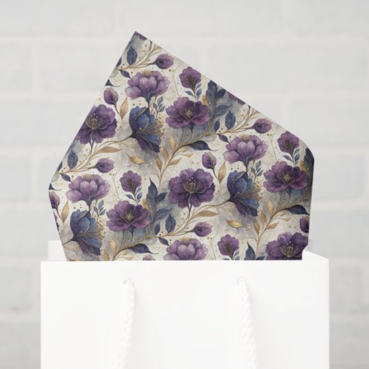 Luxury alcohol ink floral tiled pattern 薄葉紙 (ギフトバッグ)