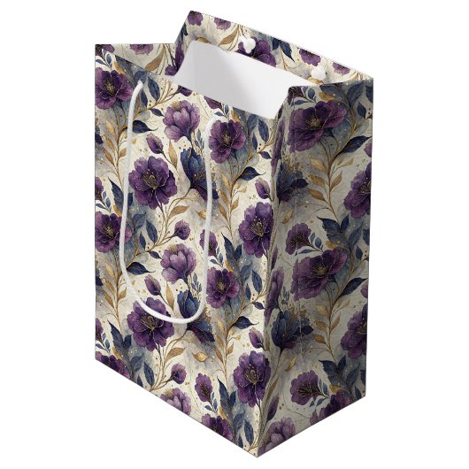 Luxury alcohol ink tiled pattern  ミディアムペーパーバッグ (正面アングル)