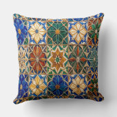 Luxury Algerian Zellig Tile Pattern Prayer Pillow クッション (裏面)