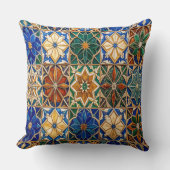 Luxury Algerian Zellig Tile Pattern Prayer Pillow クッション (正面)