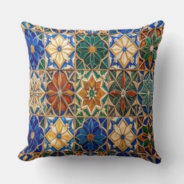 Luxury Algerian Zellig Tile Pattern Prayer Pillow クッション