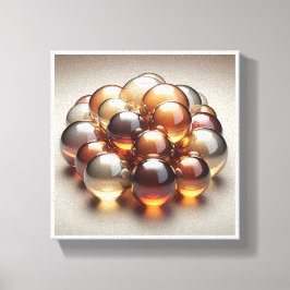 Luxury Amber Glass Spheres - 3D Crystal Abstract W キャンバスプリント
