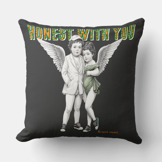 Luxury Angel Couple Art Collection Throw Pillow クッション (正面)