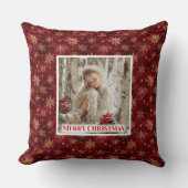 Luxury Angel Red Gold Kids Gift Best Christmas  クッション (正面)