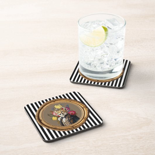 Luxury Animal Art Coaster – Leopard Portrait  コースター (右側)