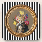 Luxury Animal Art Coaster – Leopard Portrait  コースター (正面)
