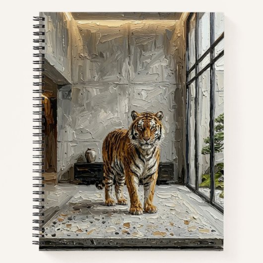 Luxury Architectural Tiger – Minimalist Fine Art N ノートブック (正面)