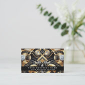 Luxury Art Deco Black Gold Diamond Business Cards 名刺 (スタンド正面)