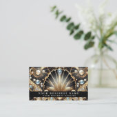 Luxury Art Deco Black Gold Diamond Business Cards 名刺 (スタンド正面)