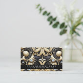 Luxury Art Deco Black Gold Diamond Business Cards 名刺 (スタンド正面)