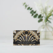 Luxury Art Deco Black Gold Diamond Business Cards 名刺 (スタンド正面)