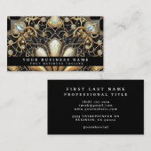 Luxury Art Deco Black Gold Diamond Business Cards 名刺 (正面/裏面)