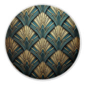 Luxury Art Deco Fan Design セラミックノブ (正面)