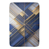Luxury Art Deco Navy & Gold Geometric Bath Mat バスマット (正面縦)