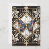 Luxury Art Deco Rainbow Butterfly Wedding  招待状 (裏面)