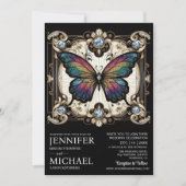 Luxury Art Deco Rainbow Butterfly Wedding  招待状 (正面)