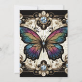 Luxury Art Deco Rainbow Butterfly Wedding  招待状 (裏面)