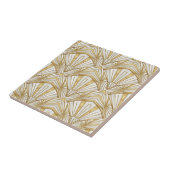 Luxury Art Deco Sunburst Infinite Pattern - Cream  タイル (側面)