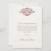 Luxury Art Floral Paisley Wedding Announcement 招待状 (裏面)