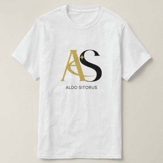 Luxury AS Monogram Logo - Elegant Aldo Sitorus Min Tシャツ (デザイン正面)