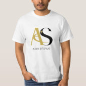 Luxury AS Monogram Logo - Elegant Aldo Sitorus Min Tシャツ (正面)