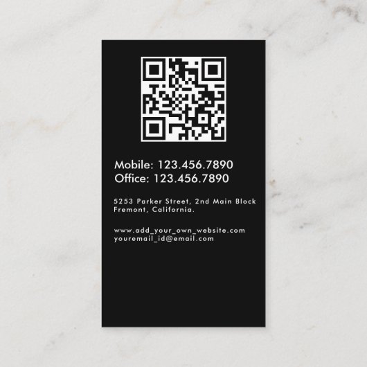 Luxury Auto Detailingカークリーニング修理qrコード 名刺 (裏面)