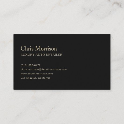 Luxury Auto Detailing Black & Gold 名刺 (裏面)