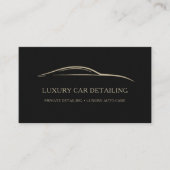 Luxury Auto Detailing QR Code Black & Gold 名刺 (正面)
