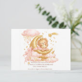 Luxury Baby Girl Shower Invitation Pink Gold Moon  セーブザデート (スタンド正面)